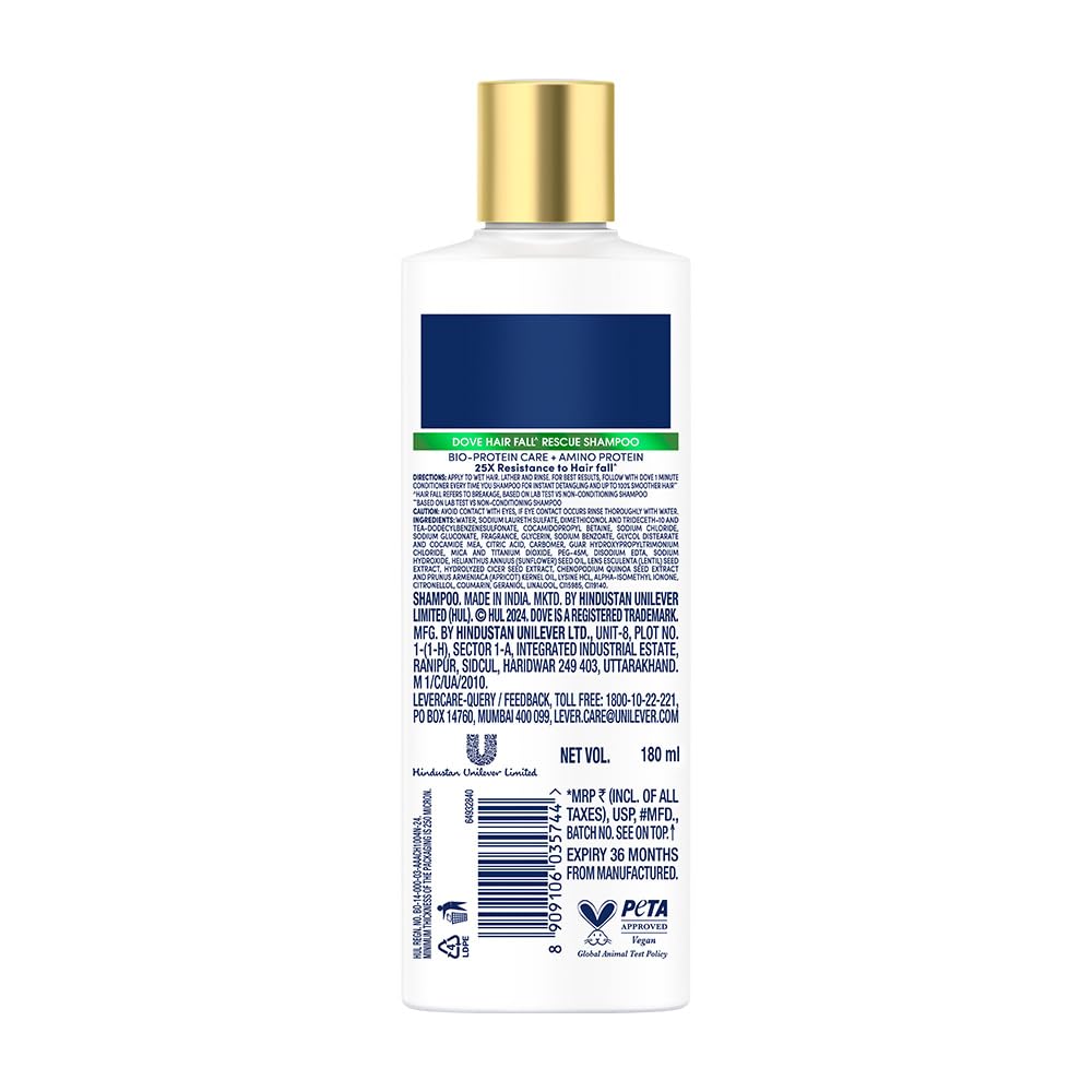 Dove, 180g, Shampoos - size and scale