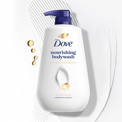 Dove Nourishing Bodywash, 825ml, Paraben-Free Sulphate-Free Body Wash Gel with Triple Hydration Serum