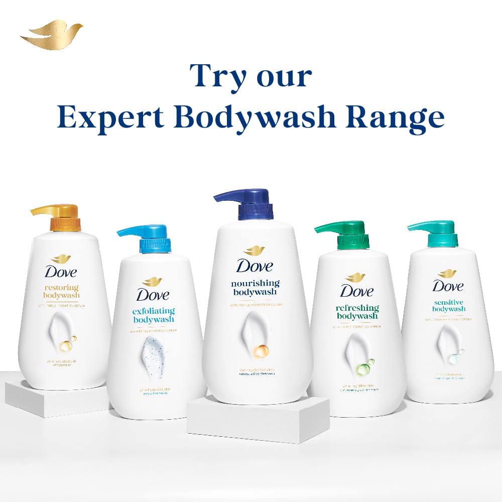 Dove Nourishing Bodywash, 825ml, Paraben-Free Sulphate-Free Body Wash Gel with Triple Hydration Serum - in use