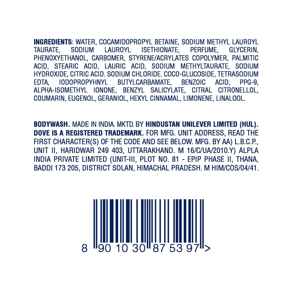 Dove Nourishing Bodywash, 825ml, Paraben-Free Sulphate-Free Body Wash Gel with Triple Hydration Serum - size and scale