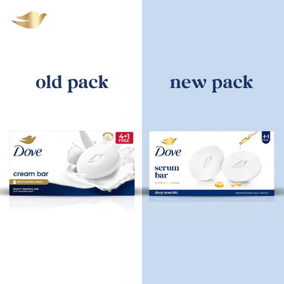 Dove Serum Bar Deep Nourish Solid Soap with Nutrient Serum, 125g x 5 Bars, pH Balanced, Paraben-Free, Sulfate-Free - close-up