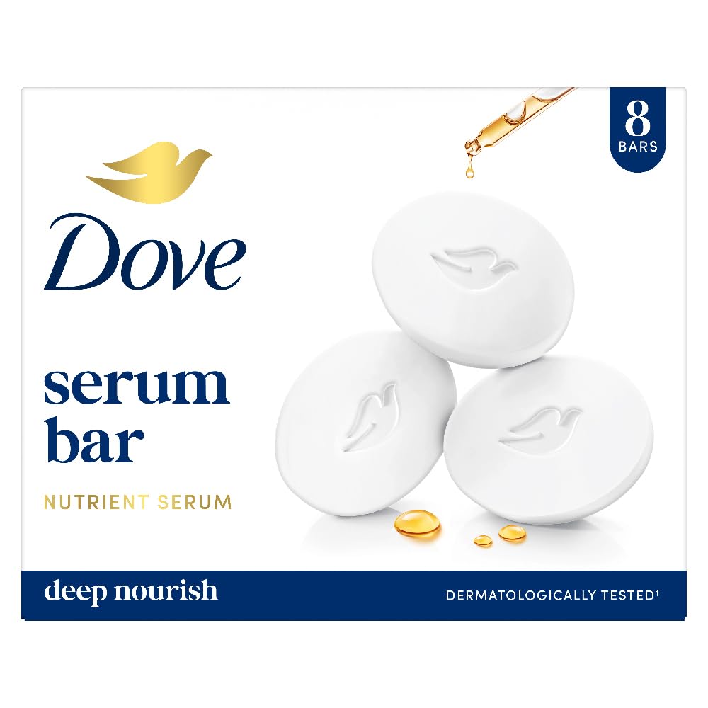 Dove Serum Bar Solid Soap Bars with Nutrient Serum Deep Nourish 1000g 8 x 125g