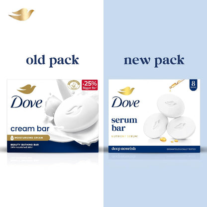 Dove Serum Bar Solid Soap Bars with Nutrient Serum Deep Nourish 1000g 8 x 125g - close-up detail