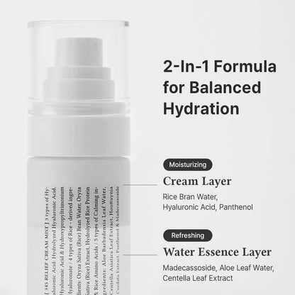 Dr.Althea 345 Relief Cream Mist | Hydrating Facial Mist with Rice Extract | Soothing Care for Sensitive Skin | Vegan Korean S