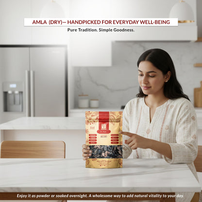 DR ARYA Dry Amla, 100g, Whole Dried Gooseberry Pieces, Seed-Free, No Salt - ingredients panel