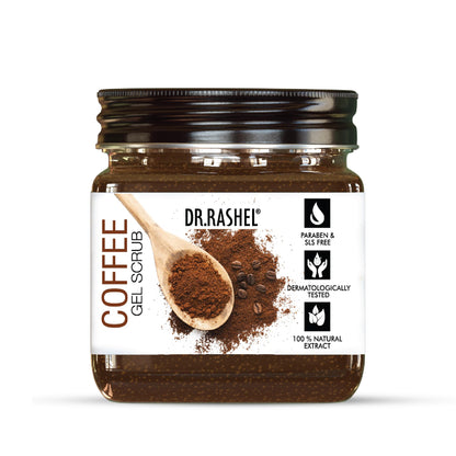 DR.RASHEL Coffee Gel Scrub for Face & Body with Coffee & Walnut Beads, 380ml
