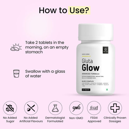 Dr.Su Gluta Glow Liposomal Glutathione Supplement, 500mg L-Glutathione with Vitamin C E Zinc Selenium NAC, 60 Capsules - in u