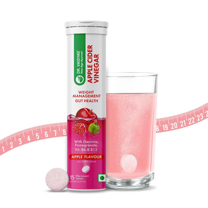 Dr. Vaidya's Apple Cider Vinegar Effervescent Tablets with Garcinia & Pomegranate, 15 Tablets, Apple Flavour (10)