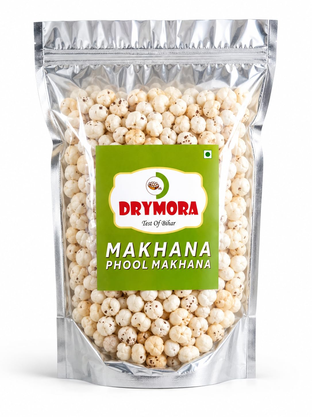 DRYMORA Plain Makhana, Puffed Snack, Gluten Free, Natural Fox Nuts, Multiple Sizes Available - back view