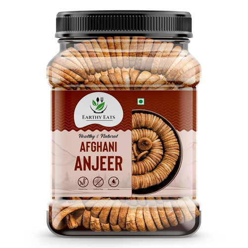 Earthy Eats Afghani Anjeer Soft Dried Figs, 1kg Jar, No Added Sugar, Non-GMO, Preservative-Free