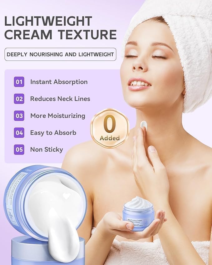 Easiqo Neck Cream with Hyaluronic Acid, Cupuaçu Butter, Matridust and Caffeine, 100g - ingredients panel