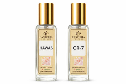 EASTERIA PERFUME Hawas & CR7 Inspired Perfume Combo Pack for Men, 20ml x 2, Fresh Aquatic & Sporty Fragrance Set