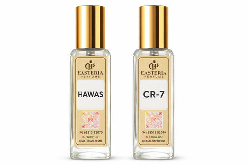 EASTERIA PERFUME Hawas & CR7 Inspired Perfume Combo Pack for Men, 20ml x 2, Fresh Aquatic & Sporty Fragrance Set