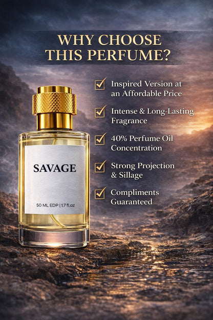 EASTERIA PERFUME Savage Eau de Parfum 50ml Spray, Inspired Fragrance for Men, Unisex - ingredients panel