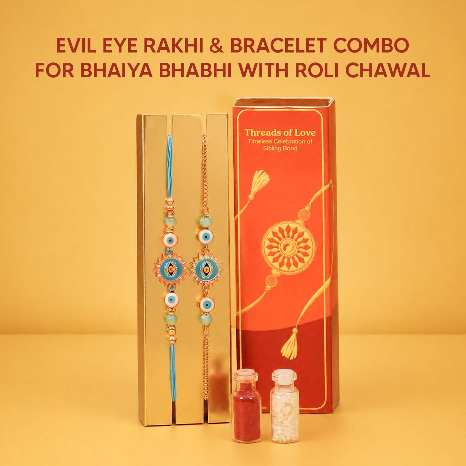 Eat Better Co Pyaar Ka Pitara 14-Item Rakhi Gift Hamper for Brother and Bhabhi, Includes Rakhi & Bracelet, Dry-Fruit Laddoos,