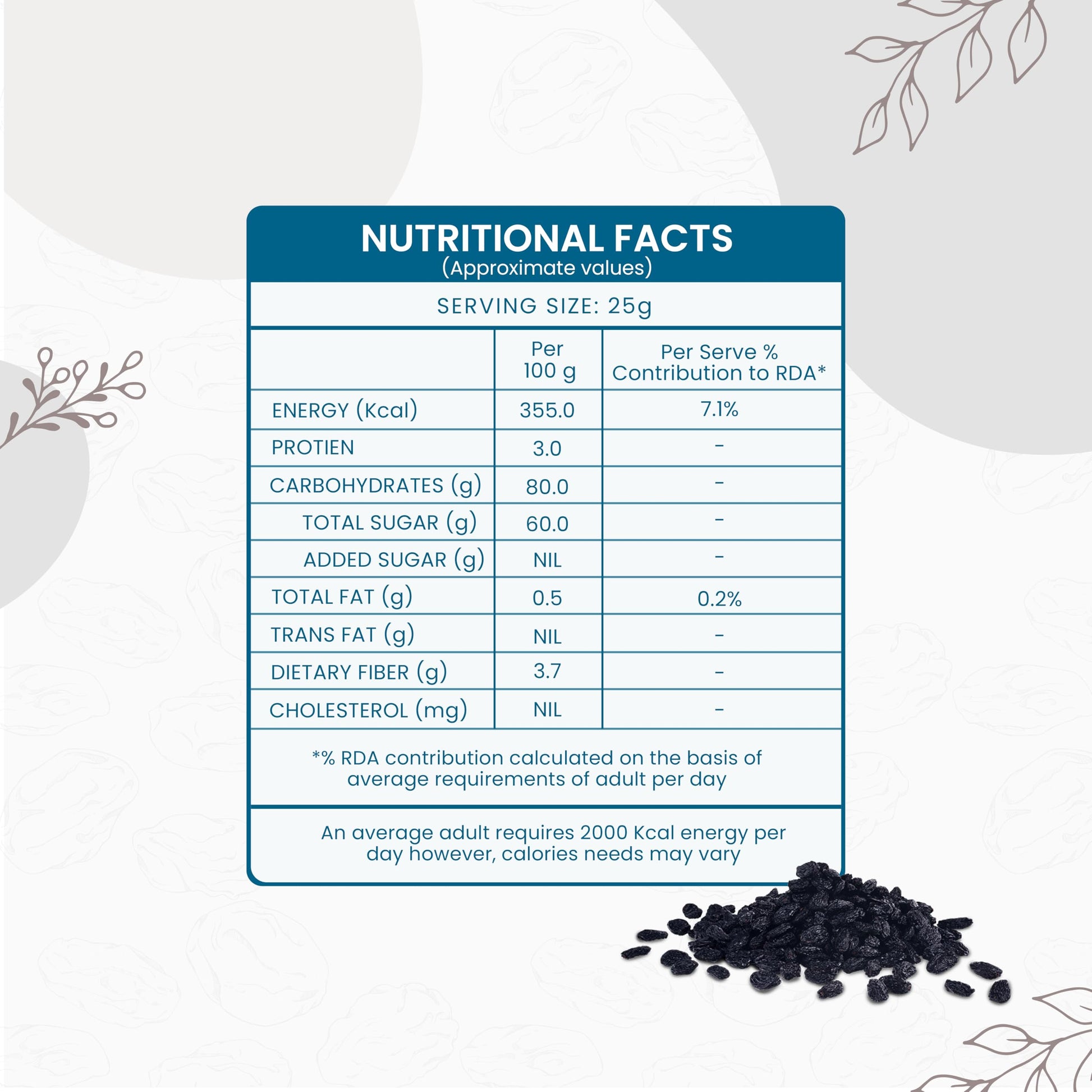 Eatmate Whole Nuts and Dried Fruits, Natural Crunchy Snack for Snacking, Baking, and Cooking - label detail (12)