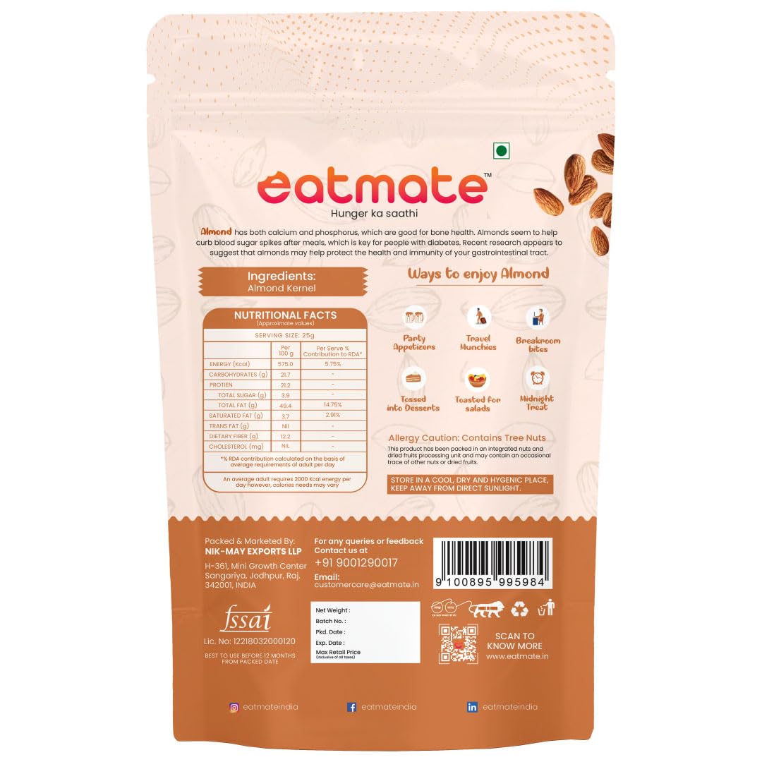 Eatmate Whole Nuts and Dried Fruits, Natural Crunchy Snack for Snacking, Baking, and Cooking - front view