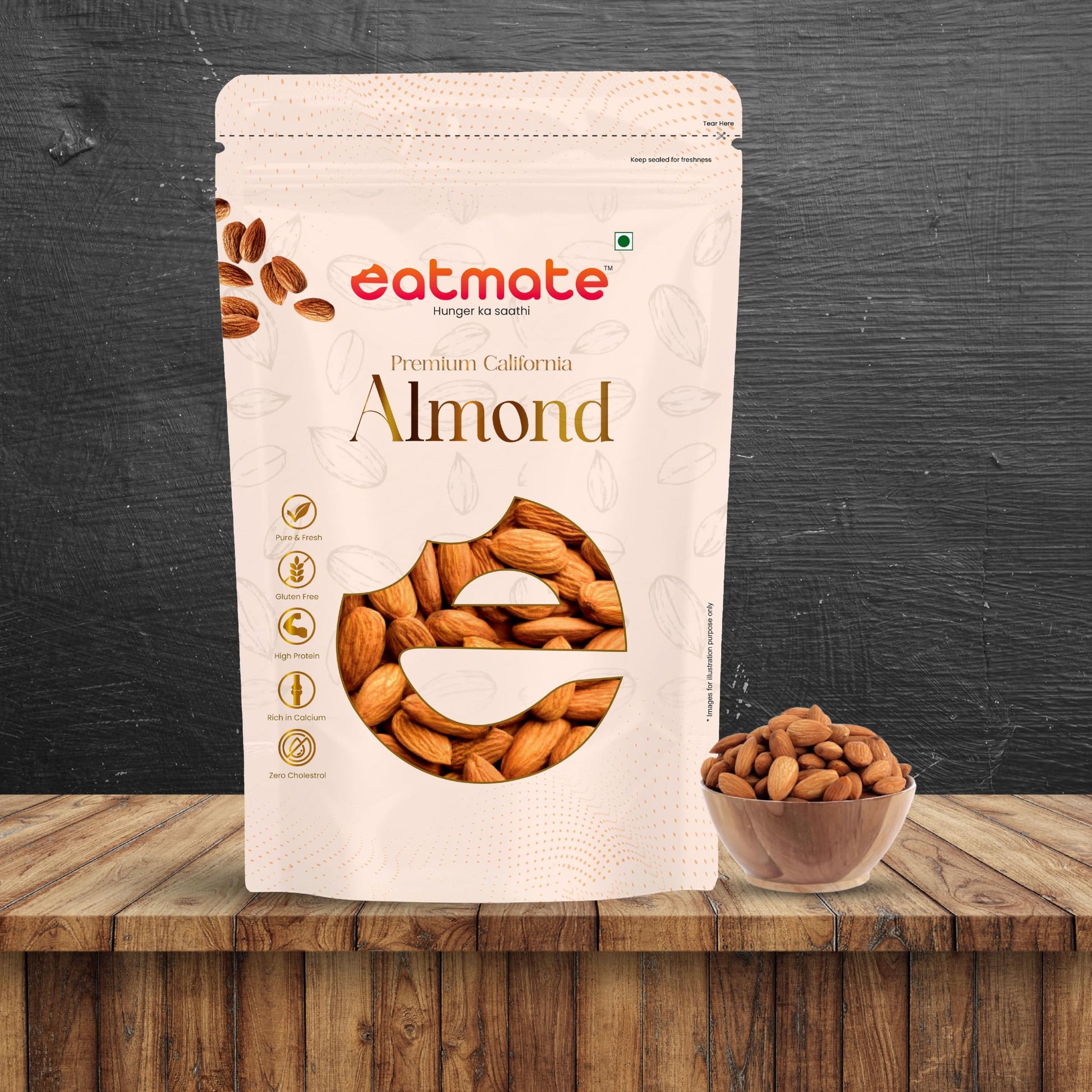 Eatmate Whole Nuts and Dried Fruits, Natural Crunchy Snack for Snacking, Baking, and Cooking - back view