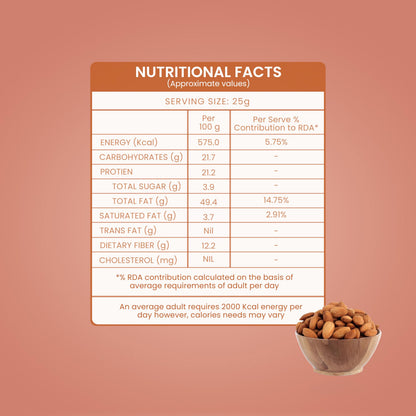 Eatmate Whole Nuts and Dried Fruits, Natural Crunchy Snack for Snacking, Baking, and Cooking - label detail