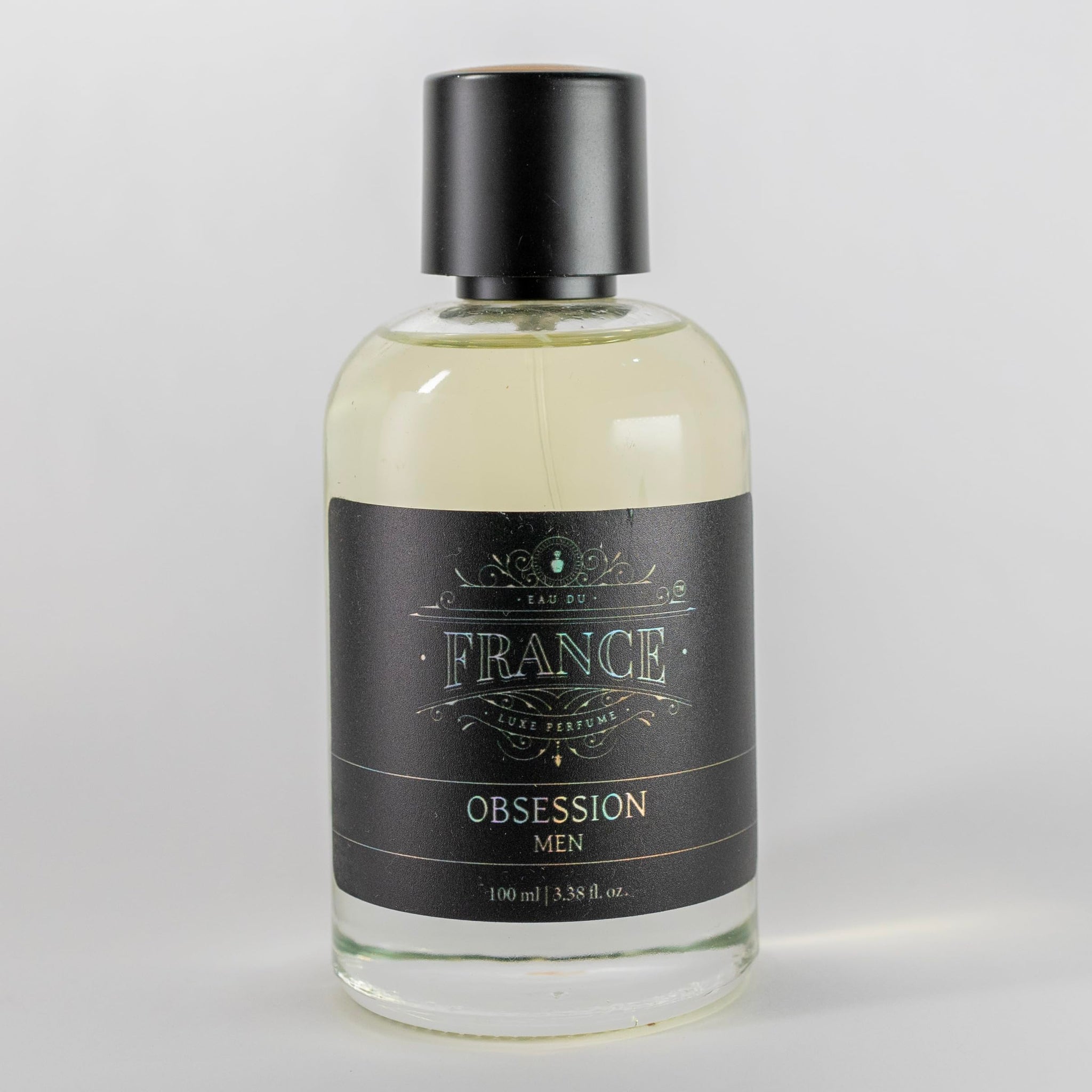 Eau DuFrance Obsession Eau de Parfum for Men, 100ml, Woody Spicy Fragrance - label detail