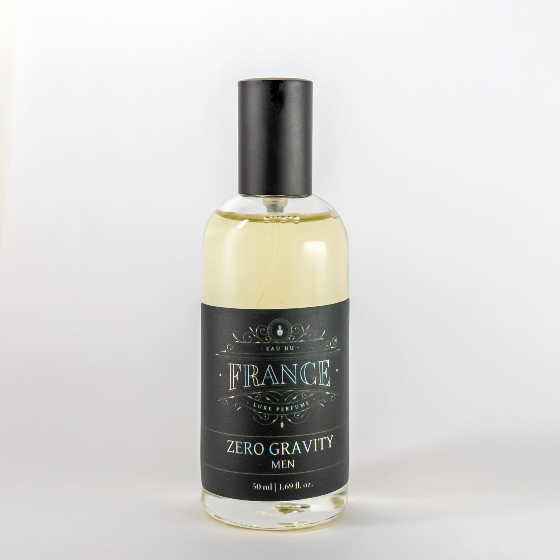 Eau DuFrance Zero Gravity Eau de Parfum for Men, 50ml, Long-Lasting Fragrance with Citrus and Wood Notes - label detail