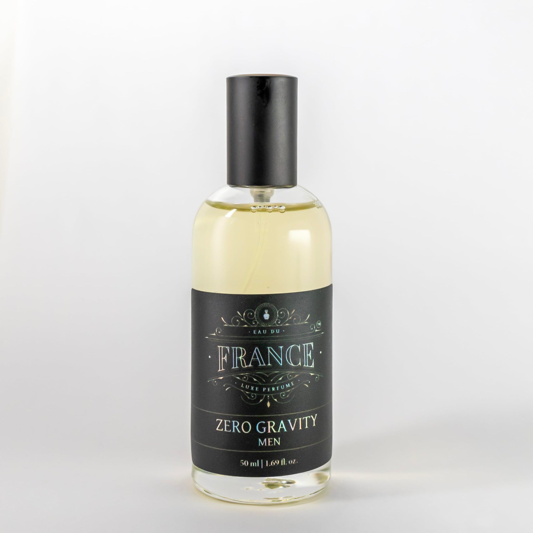 Eau DuFrance Zero Gravity Eau de Parfum for Men, 50ml, Long-Lasting Fragrance with Citrus and Wood Notes - label detail