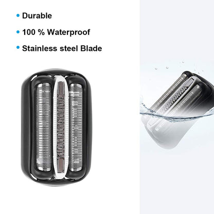 ELBME Replacement Shaver Head Compatible with Braun 3 Series 32B Foil & Cutter, Black, 1 Pack - back view