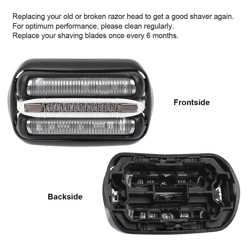 ELBME Replacement Shaver Head Compatible with Braun 3 Series 32B Foil & Cutter Electric Razor Blade Head, Black - label detai