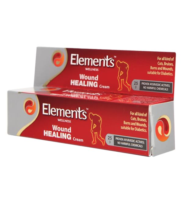 Elements Wellness Wound Healing Cream (25g) - Herbal Ointment for External Application