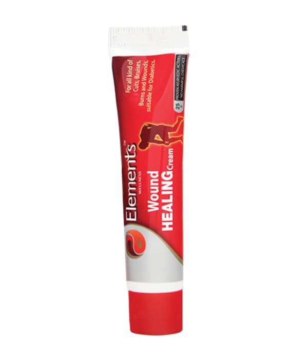 Elements Wellness Wound Healing Cream (25g) - Herbal Ointment for External Application - front view