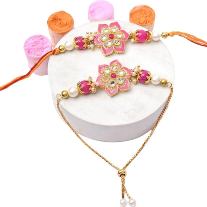 ELIKRAFT Decorative Fridge Magnet for Refrigerator Decor | Free Blue Stone Lumba Rakhi Set for Bhaiya Bhabhi with Rakhi for B