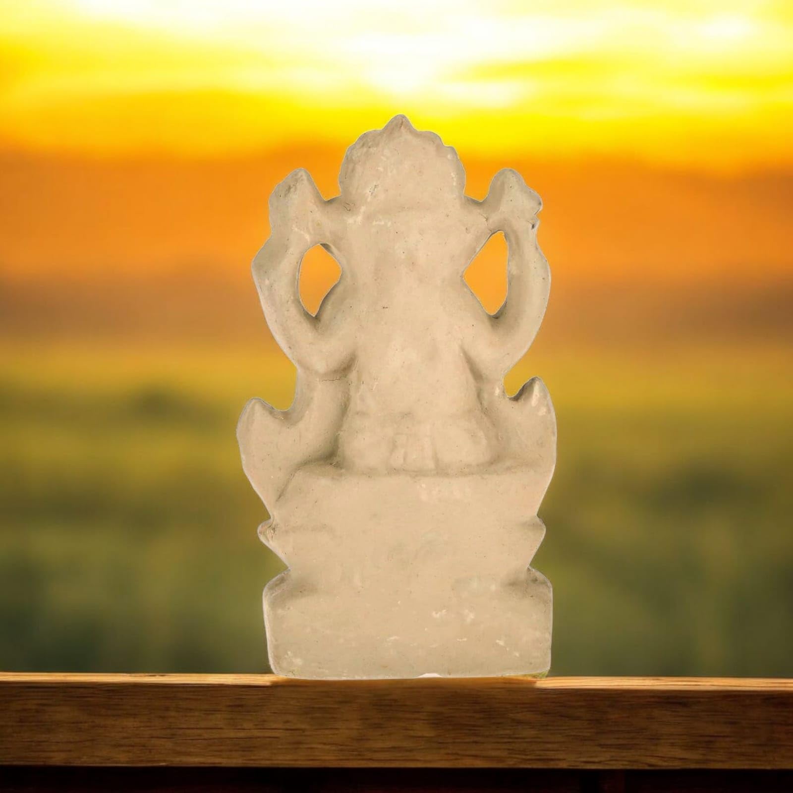 ELIKRAFT Mitti Ganesh Idol, Eco-Friendly Natural Clay Ganesha Figurine for Puja and Visarjan, Biodegradable - in use (14)