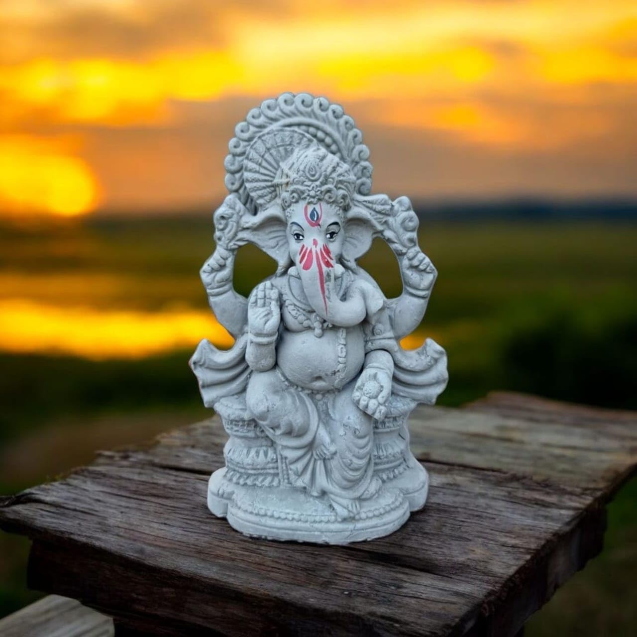 ELIKRAFT Mitti Ganesh Idol, Eco-Friendly Natural Clay Ganesha Figurine for Puja and Visarjan, Biodegradable - ingredients pan