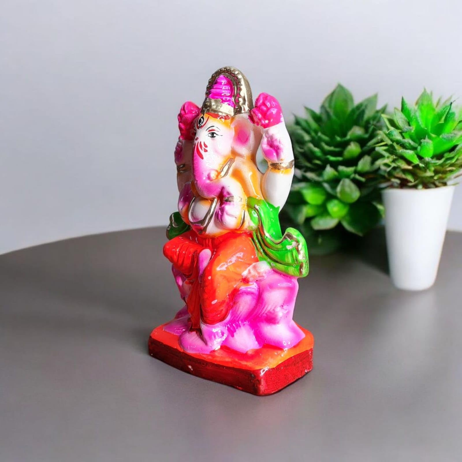 ELIKRAFT Mitti Ganesh Idol, Eco-Friendly Natural Clay Ganesha Figurine for Puja and Visarjan, Biodegradable - packaging (36)