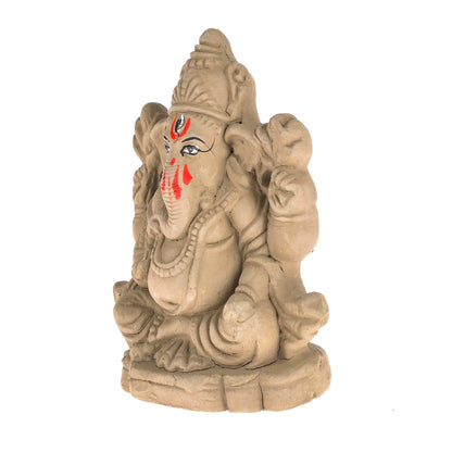 ELIKRAFT Mitti Ganesh Idol, Eco-Friendly Natural Clay Ganesha Figurine for Puja and Visarjan, Biodegradable - packaging