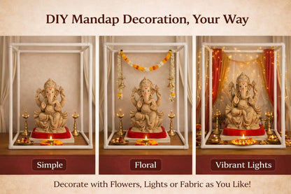 ELIKRAFT Mitti Ganesh Idol, Eco-Friendly Natural Clay Ganesha Figurine for Puja and Visarjan, Biodegradable - packaging (43)