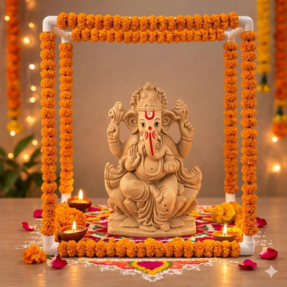 ELIKRAFT Mitti Ganesh Idol, Eco-Friendly Natural Clay Ganesha Figurine for Puja and Visarjan, Biodegradable - label detail (4