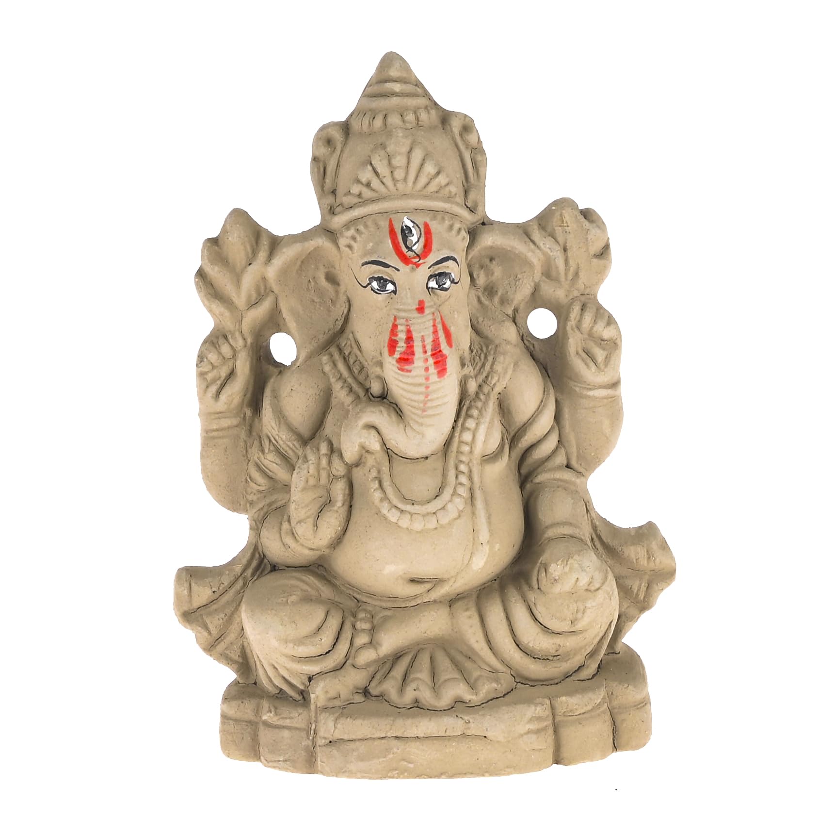 ELIKRAFT Mitti Ganesh Idol, Eco-Friendly Natural Clay Ganesha Figurine for Puja and Visarjan, Biodegradable - ingredients pan