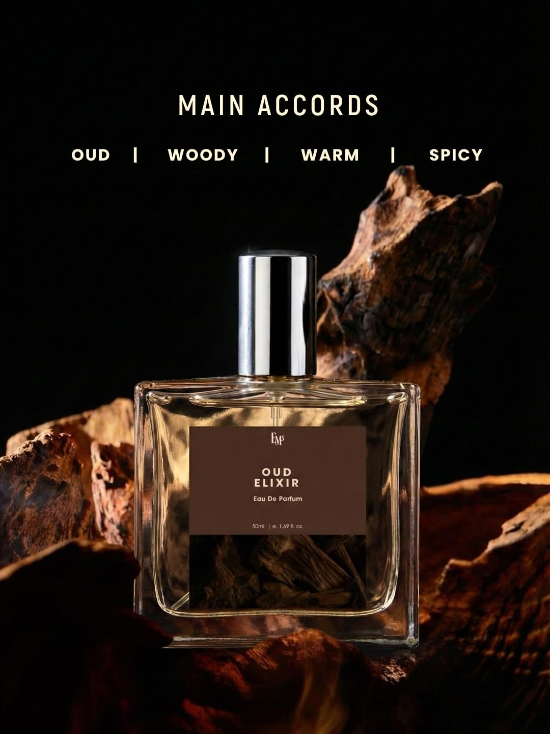 Em5 Coffee Elixir Unisex Eau de Parfum, 50ml, Gourmand Fragrance with Coffee, Vanilla, Cinnamon - back view (32)