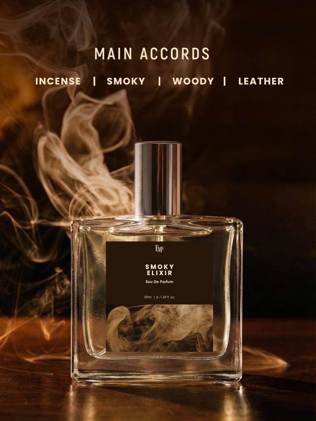 Em5 Coffee Elixir Unisex Eau de Parfum, 50ml, Gourmand Fragrance with Coffee, Vanilla, Cinnamon - back view (39)