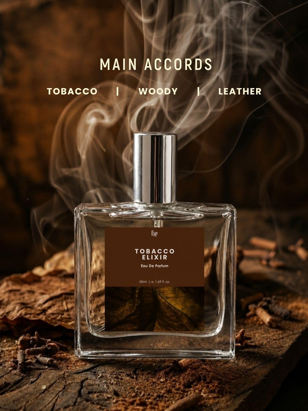 Em5 Coffee Elixir Unisex Eau de Parfum, 50ml, Gourmand Fragrance with Coffee, Vanilla, Cinnamon - back view (46)