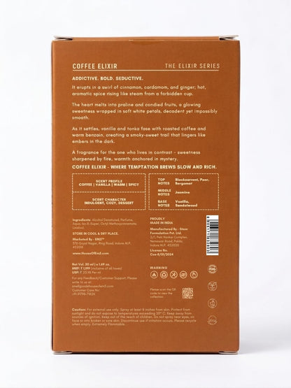 Em5 Coffee Elixir Unisex Eau de Parfum, 50ml, Gourmand Fragrance with Coffee, Vanilla, Cinnamon - in use