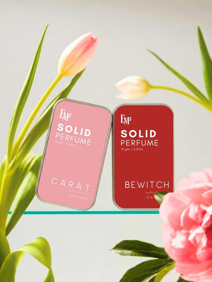 Em5 Solid Perfume Set for Men with Aqua & Constant Scents, Alcohol-Free Formula, Travel-Friendly Pocket Tins, 2 Count - close