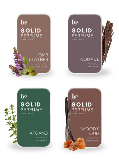 Em5 Solid Perfume Set for Men with Aqua & Constant Scents, Alcohol-Free Formula, Travel-Friendly Pocket Tins, 2 Count (30)