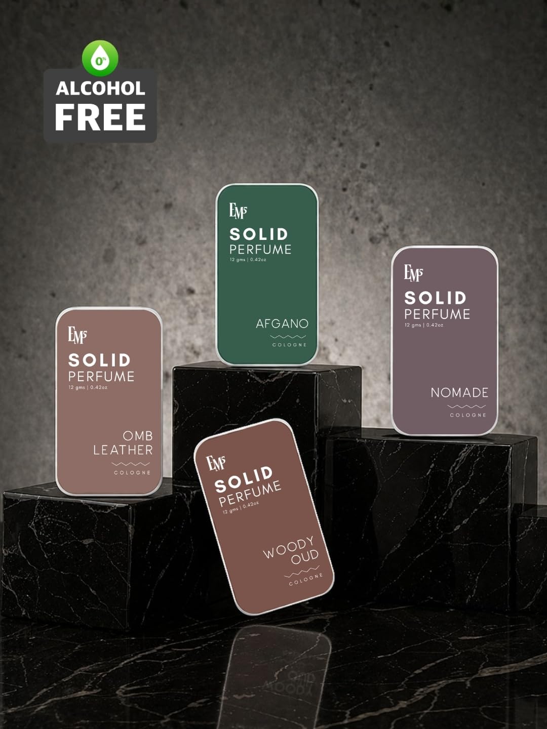 Em5 Solid Perfume Set for Men with Aqua & Constant Scents, Alcohol-Free Formula, Travel-Friendly Pocket Tins, 2 Count - size