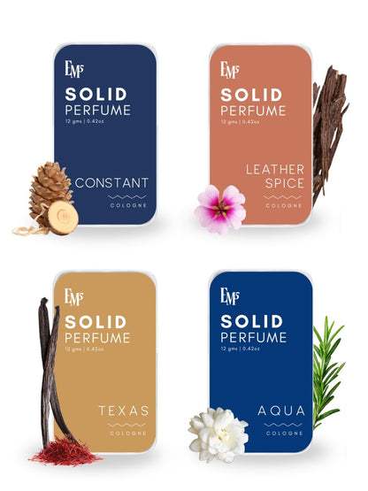 Em5 Solid Perfume Set for Men with Aqua & Constant Scents, Alcohol-Free Formula, Travel-Friendly Pocket Tins, 2 Count (39)