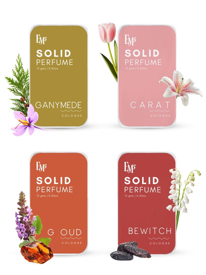 Em5 Solid Perfume Set for Men with Aqua & Constant Scents, Alcohol-Free Formula, Travel-Friendly Pocket Tins, 2 Count (46)