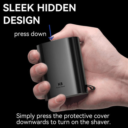 Enchen K8 Mini Portable Electric Shaver, Black, USB-C Rechargeable, IPX7 Waterproof Rotary Shaver for Men - label detail