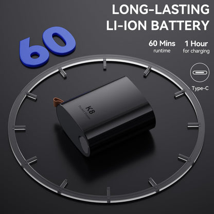 Enchen K8 Mini Portable Electric Shaver, Black, USB-C Rechargeable, IPX7 Waterproof Rotary Shaver for Men - ingredients panel