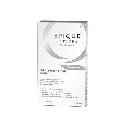 Epique Integra Beauty Bioblend Supplement, 30+ Ingredients, Swiss Formula, 1 Tablet Daily, Adult